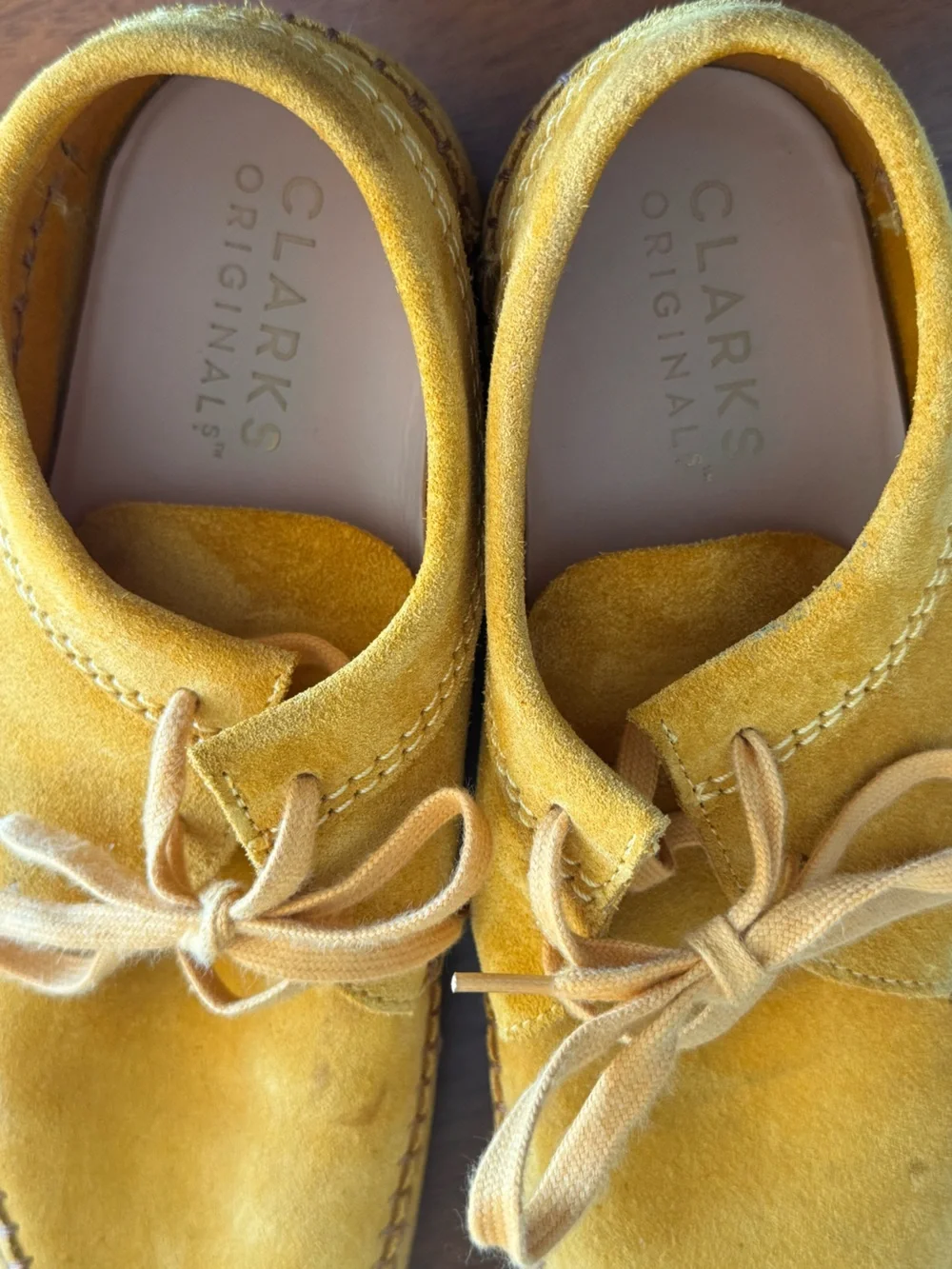 Clarks Originals Weaver Suede Shoes Mustard Yellow 9.5